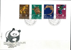FDC ZWIERZĘTA LIECHTENSTEIN MI.644-647