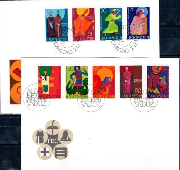 FDC MALARSTWO LIECHTENSTEIN MI.486-494