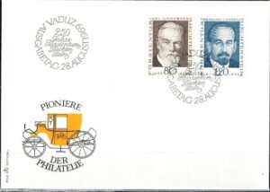 FDC SŁAWNI LUDZIE LIECHTENSTEIN MI.512-513