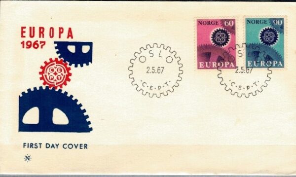 FDC EUROPA CEPT NORWEGIA MI.555-556 NR1