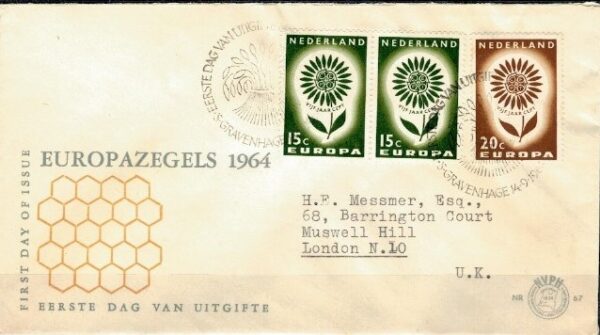 FDC EUROPA CEPT HOLANDIA MI.827-828 NR1