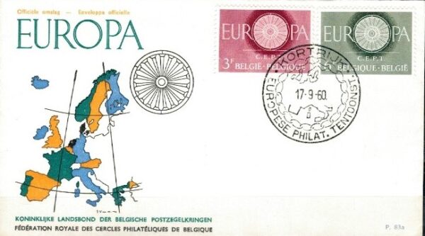 FDC EUROPA CEPT BELGIA MI.1209-1210 NR1
