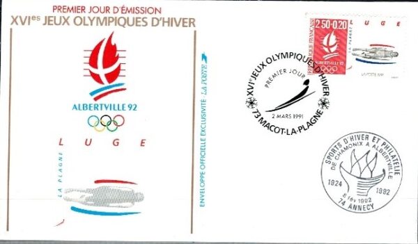 FDC OLIMPIADA ZIMOWA FRANCJA MI.2825