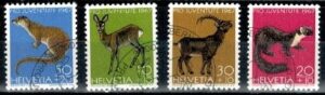 ZWIERZĘTA SZWAJCARIA MI.866-869 KASOWANY