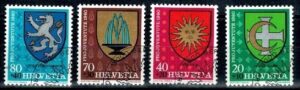 HERBY SZWAJCARIA MI.1187-1190 KASOWANY