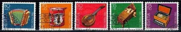 INSTRUMENTY MUZYCZNE SZWAJCARIA MI.1296-1300 KASOWANY