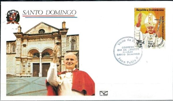 WIZYTA JANA PAWŁA II DOMINIKANA-SAN DOMINGO KOPERTA
