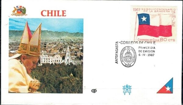 WIZYTA JANA PAWŁA II CHILE-ANTOFAGASTA KOPERTA