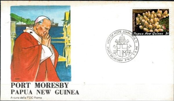 WIZYTA JANA PAWŁA II PAPUA NOWA GWINEA-PORT MORESBY KOPERTA