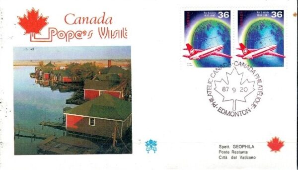 WIZYTA JANA PAWŁA II KANADA-EDMONTON KOPERTA