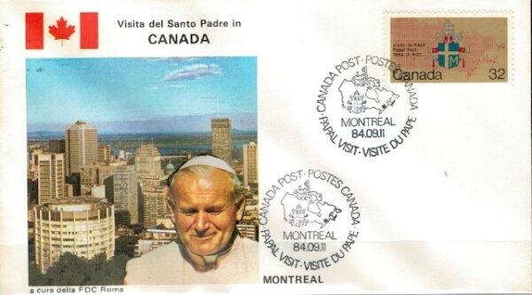 WIZYTA JANA PAWŁA II KANADA-MONTREAL KOPERTA