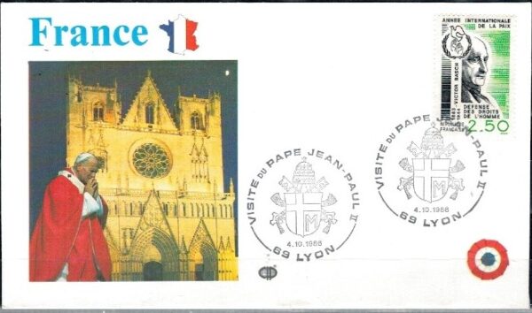 WIZYTA JANA PAWŁA II FRANCJA-LYON KOPERTA