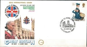 WIZYTA JANA PAWŁA II WIELKA BRYTANIA-CANTERBURY KENT KOPERTA