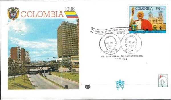 WIZYTA JANA PAWŁA II KOLUMBIA-BOGOTA KOPERTA