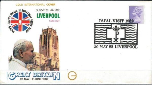 WIZYTA JANA PAWŁA II WIELKA BRYTANIA-LIVERPOOL KOPERTA