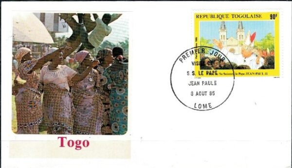 WIZYTA JANA PAWŁA II TOGO-LOME KOPERTA