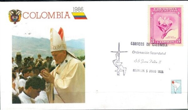 WIZYTA JANA PAWŁA II KOLUMBIA-MEDELLIN KOPERTA