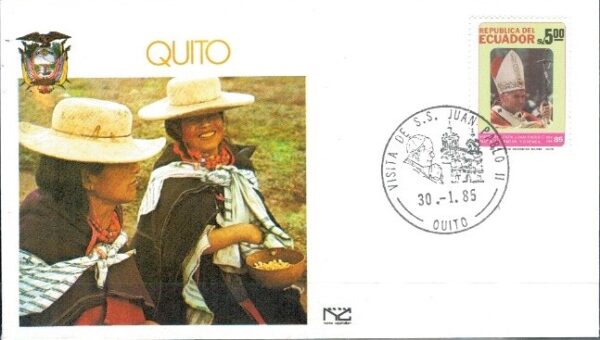 WIZYTA JANA PAWŁA II EKWADOR-QUITO KOPERTA
