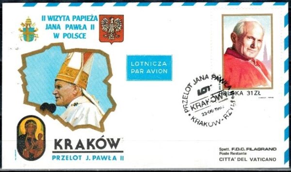 WIZYTA JANA PAWŁA II POLSKA-KRAKÓW KOPERTA