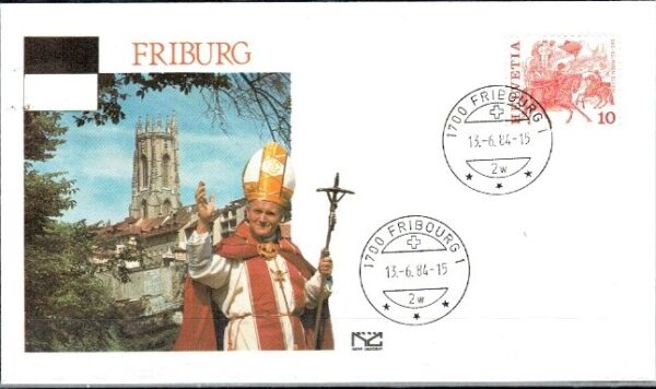 WIZYTA JANA PAWŁA II SZWAJCARIA-FRIBURG KOPERTA