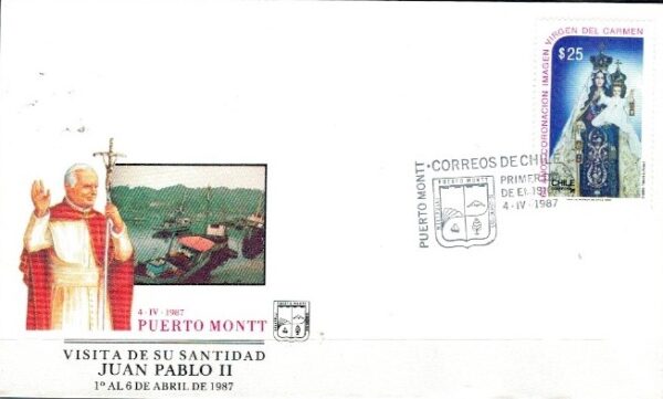 WIZYTA JANA PAWŁA II CHILE-PUERTO MONTT KOPERTA