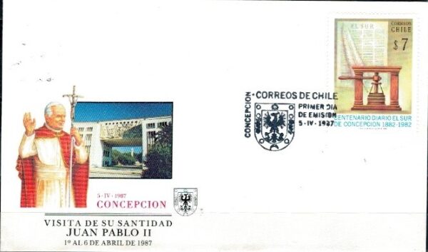 WIZYTA JANA PAWŁA II CHILE-CONCEPCION KOPERTA