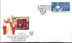 WIZYTA JANA PAWŁA II CHILE-TEMUCO KOPERTA