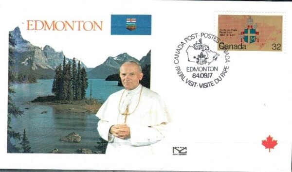 WIZYTA JANA PAWŁA II KANADA-EDMONTON KOPERTA
