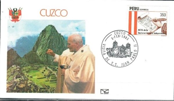 WIZYTA JANA PAWŁA II PERU-CUZCO KOPERTA