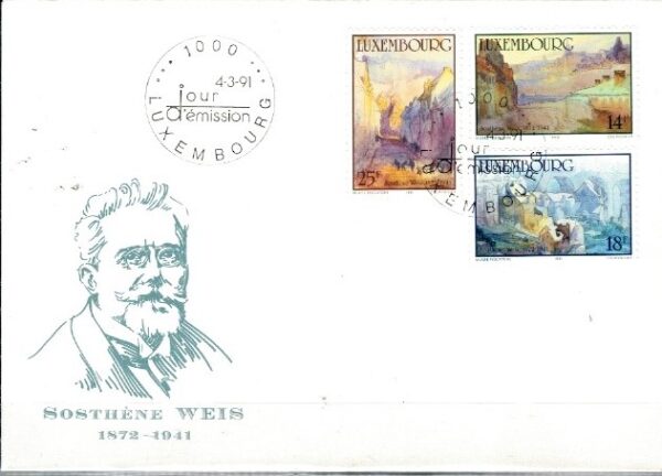 FDC MALARSTWO LUXEMBURG MI.1264-1266