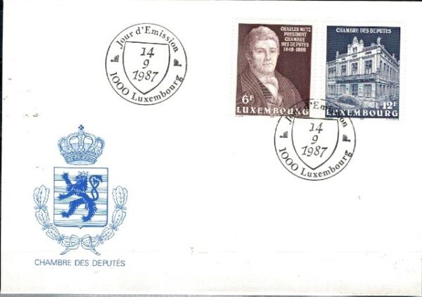FDC SŁAWNI LUDZIE LUXEMBURG MI.1183-1184