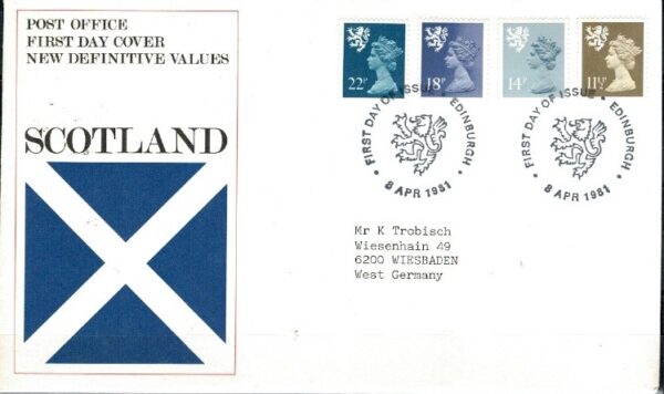 FDC KRÓLOWA ELŻBIETA II SZKOCJA MI.32-35