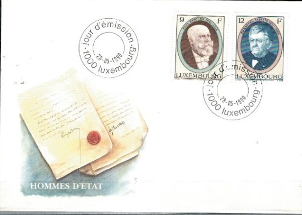 FDC SŁAWNI LUDZIE LUXEMBURG MI.1245-1246