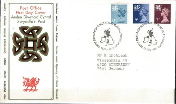 FDC KRÓLOWA ELŻBIETA II WALIA MI.25-27