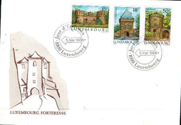 FDC ZAMKI LUXEMBURG MI.1153-1155