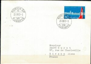 FDC LOTNICTWO SZWAJCARIA MI.585