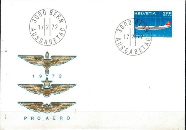 FDC LOTNICTWO SZWAJCARIA MI.968