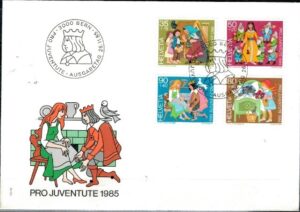 FDC BAJKI SZWAJCARIA MI.1304-1307