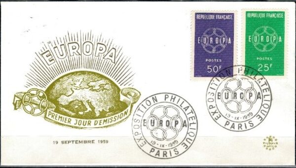 FDC EUROPA CEPT FRANCJA MI.1262-1263 NR1