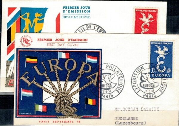 FDC EUROPA CEPT FRANCJA MI.1210-1211 NR1