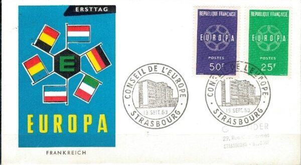 FDC EUROPA CEPT FRANCJA MI.1262-1263 NR3