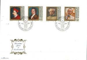 FDC SŁAWNI LUDZIE LIECHTENSTEIN MI.784-787