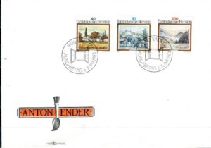FDC MALARSTWO LIECHTENSTEIN MI.821-823