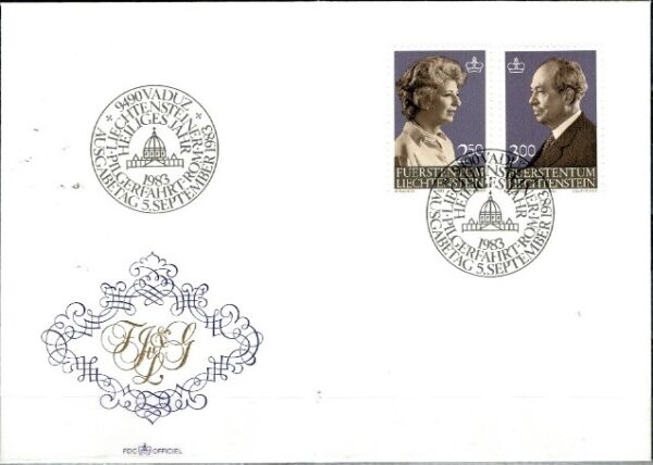 FDC PARA KSIĄŻĘCA LIECHTENSTEIN MI.828-829