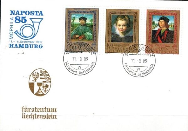 FDC MALARSTWO LIECHTENSTEIN MI.881-883