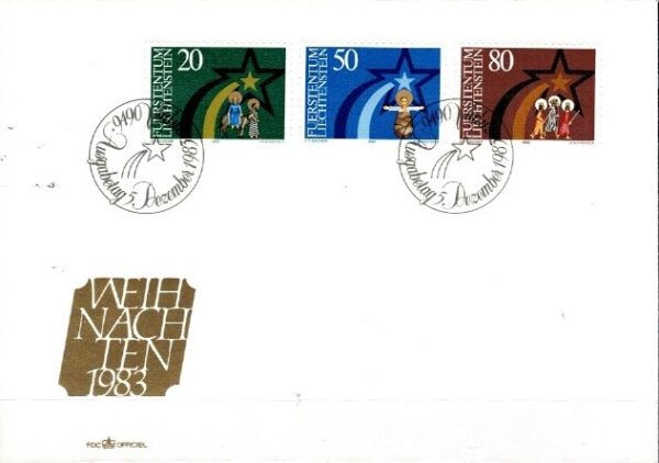 FDC BOŻE NARODZENIE LIECHTENSTEIN MI.831-833