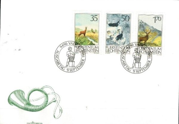 FDC ZWIERZĘTA LIECHTENSTEIN MI.907-909