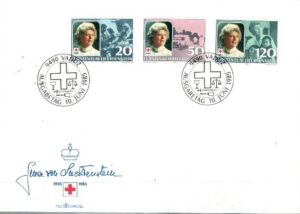 FDC CZERWONY KRZYŻ LIECHTENSTEIN MI.875-877