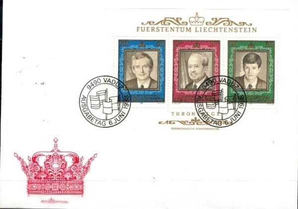 FDC SŁAWNI LUDZIE LIECHTENSTEIN MI.BL.13