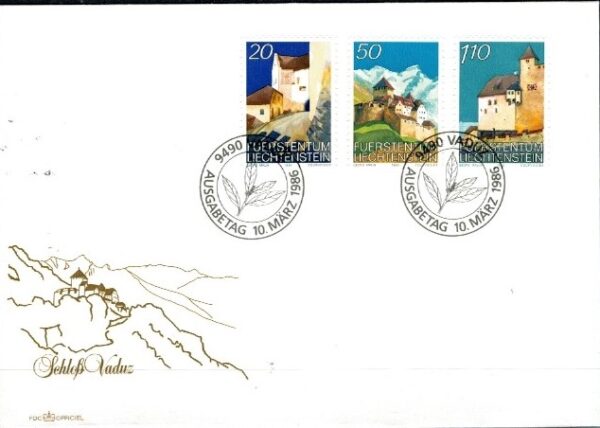 FDC ARCHITEKTURA LIECHTENSTEIN MI.896-898